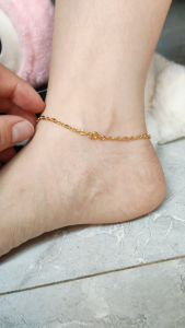 Lắc chân dây xích titan không đen gỉ không gây dị ứng dây xích phối kiểu to nhỏ xen kẻ khóa tròn