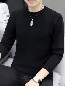 ROMON | Lormen Mens Round Neck Knitwear Winter Fashion Casual Thick Warm Base Layer Top Urban Style Long Sleeve Loose Fit Pullover