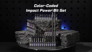 Geinxurn Impact #2 Pozidriv Screwdriver Bits Set 2 Magnetic S2 Steel Bits Set and Impact Bit Holder with Color Coded Base