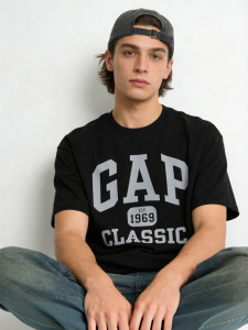 GAP | Color Block Logo Printed Loose Fit Short Sleeve T-Shirt