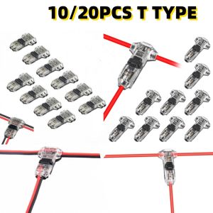 10/20pcs T Type Wire Connector 1 Pin 2 Pin T Tap Wire Connectors Wire Splice Connectors No Stripping 2 Way Wire Connectors