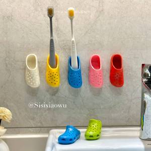 Cute And Stylish Shoe Shaped Toothbrush Organizer Wall Mounted
