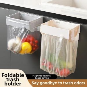 NIANXU | Foldable Kitchen Trash Bin Cabinet Door Wall Mount Plastic Bag Holder