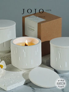 Mr. Grocerys Wood Core Essential Oil Aromatherapy Candle Cup Smokeless Indoor Home Use Natural Soy Wax Candle Holder