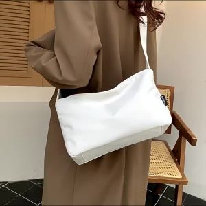 Simple Small Crossbody Bag New Black Crossbody Bag Womens Texture All-Matching Wide Shoulder Strap Pillow Shoulder Bag Solid Color Commuter Bag