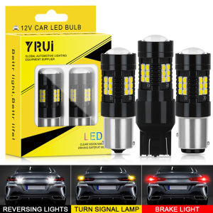 Yirui 2Pcs New Car Improved Taillight Condenser Lens 1156 1157 BA15S 7440 7443 T20 2835 3030 21SMD Reverse Brake Taillight