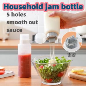 Household Squeeze Bottle Transparent Plastic Tomato Salad Squeeze Bottle with Lid Seasoning Bottle