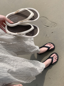 Thin Strip Fancy Color Matching Flip Flops Female Outwear Fashion Casual Summer Soft Bottom Seaside Flip-Flops Beach Shoes