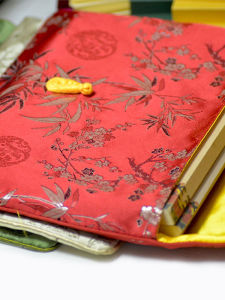 High-End Double-Layer Thickened Large Size Pen Case Set Buddhist Text Book Bag Chinese Style Religious Culture Saccloth Bag