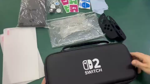 For Nintendo Switch 213 in 1 Travel Carrying Case Kit with Screen ProtectorClear ShellBlue Red Silicone Cover for Joycons4 Thumb Grip Caps