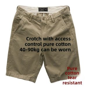 Mens Casual Cotton Work Shorts Summer Wear-Resistant Slim Fit Utility Five-Quarter Pants Straight Leg Youth Fashion Trend