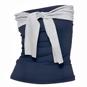 YUEZHONGWEI | American Style Splice Design Striped Tie Dye Tube Top Vest Women Summer Outdoor Wear Slim Fit Short Sleeveless Shirt