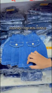 Rok celana saku Anak perempuan Jeans premium