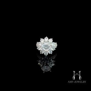 AM55 Nhẫn nữ bạc 925 công nghệ xi độc quyền NanoShield xi bạc- xi bạch kim đính đá CZ 8ly