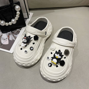 รองเท้าแตะแบบสวมสำหรับผู้หญิงในช่วงฤดูร้อนปี 2024 ทรงส้นสูง สวมใส่สบาย กันลื่น แฟชั่นสำหรับใส่ไปทำงาน รองเท้าแตะชายหาด