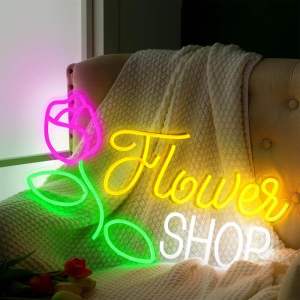 ป้ายไฟ ป้ายไฟร้าน ป้ายไฟตัวอักษร ป้ายไฟวิ่ง ป้ายไฟled ป้ายไฟOPEN ร้านดอกไม้ Flowers shop