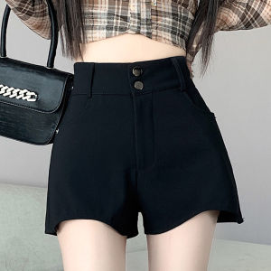 High Waist Black Suit Shorts Womens Autumn Winter New Style Thickened A-Line Pants Small Size Boot Leggings Korean Style