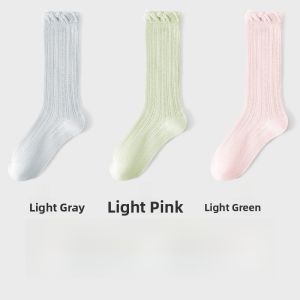 Miiow | Cat Lady Summer Thin Mid-Calf Breathable Socks Womens White Mesh Antibacterial Small Leather Shoes Compatible Monthly Socks
