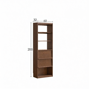 WEISHA | Retro Style Wooden Bookcase Storage Cabinet