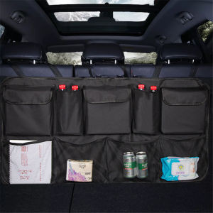 รถTrunkแขวนเก็บกระเป๋าเบาะหลังUniversalขนาดใหญ่ความจุOxfordกันน้ําMulti-Pocket Car Trunk Storage Bag Organizer