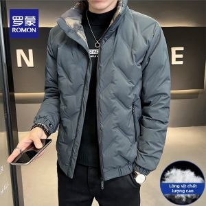 ROMON | Áo Khoác Nam Dày Có Cổ Dành cho Mùa Đông