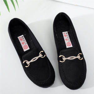 Giày Vải Bắc Kinh Cổ Xuân Hè Mẫu Mới Nữ Giày Một Lớp Đế Bằng Giày Tods Đế Mềm Thoải Mái Giày Cho Mẹ Trung Niên Thường Ngày Dễ Phối