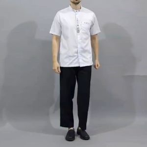 Baju Koko Pria Dewasa Putih Lengan Pendek Minimalis M-L-XL-XXL