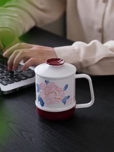 JISU | Exquisite Hand-painted Stacking Carved Elegant Ceramic Drinking Cup