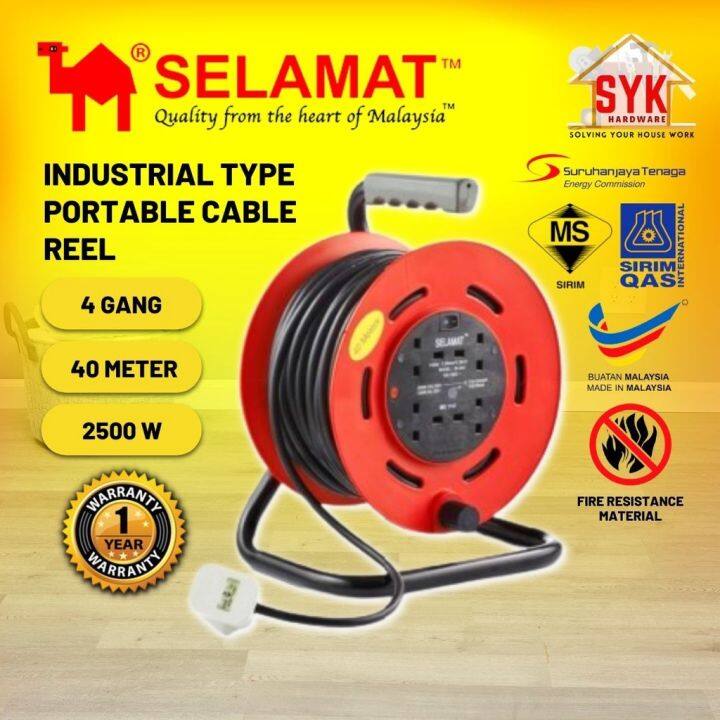 Industrial Grade Retractable Extension Cord Reel - Malaysia