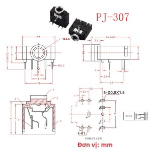 Jack Cắm Tai Nghe 2.5MM 3.5MM Giắc Âm Thanh Video Cái Mono Kênh Đôi Stereo Lắp Bảng Điều Khiển Cho Linh Kiện Điện Tử