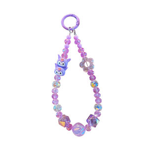 Creative Sanrio Stacked Music Beaded Phone Chain Keychain Cute KT Cat Car Keychain Pendant Small Gift