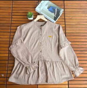 Camel Blouse Pololinen Dailyoutfit Atasan Wanita