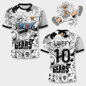 Bandai | One Piece Luffy Gear 5 Men Football Jersey Summer Short Sleeve Women T-shirt Cartoon Japan Style Anime Children Clothes Tee Tops