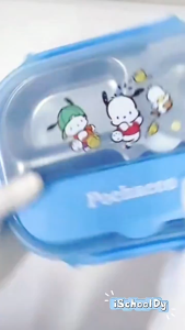 iSchoolDy Kids Pochacco Bento Lunch Box  Water Bottle Tumbler with Straw & Handle Stainless Steel Tritan Bottle 700ml
