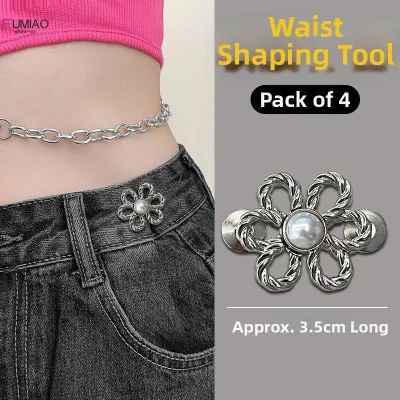 No Brand Button Jeans Waist Cincher No Nail Waist Reduction Pin Fixed Buckle Home Fabric Sewing DIY Accessory for Pants