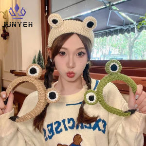 Korean Style Hairband Big Eye Frog Headband For Women Sweet Knitting Wide Side Hair Band Fashion Girl Hair Accessories