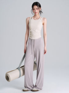 Lanwen | Padded Waist Cinching Fitness Tank Top for Pilates Yoga