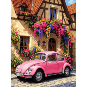 500/1000/1200/2000PCS Jigsaw Puzzle Beautiful Vintage Car And Cottage Scene For Adults Perfect For Quiet Evening Activity