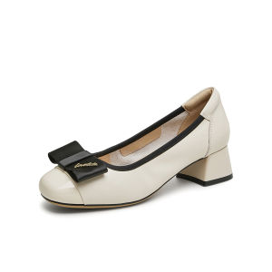 Tata Her Chunky Heel Flats Womens Shoes Slip-on Flats Wanwan Style Shoes Commuters All-Matching 2024 Fall and Winter X8ma5cq4