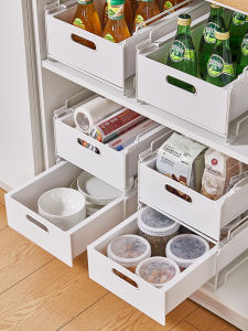 Pull out Spice Storage Rack Kitchen Sink Dishware Condiment Organizer Cabinet Internal Snack Toy Multi Layer Basket Shelf