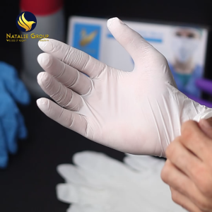 100 Pcs White Gloves Nitrile Powder-Free Disposable Safety Gloves for Spa Salon Clinic & Tattoo Use