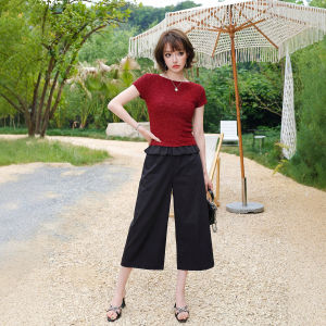 Elegant Red Polka Dot Short Sleeve T-Shirt
