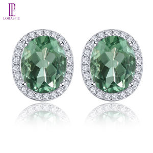 Lohaspie เครื่องประดับ6.6กะรัตแท้แหวนเงินสเตอริ่งแข็ง925ต่างหูคลิปฟลูออไรต์สีเขียวธรรมชาติดั้งเดิมต่างหูเงินทรงยาว925ต่างหูหินวันเกิดดั้งเดิมสำหรับเครื่องประดับผู้หญิง