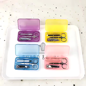 4 pcs Portable Manicure Set Goodies Box Pedicure Clipper Nail Cutter Nail Scissors Travel Set 4-Piece Portable Nail Clipper Set Manicure Pedicure Cutter Travel Nail Care Kit Mini Nail Tools Box