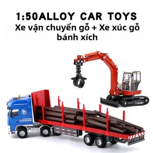 Mô Hình Xe Ô Tô Chở Gỗ Hợp Kim 1:50