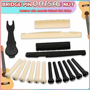 Onisa Guitar Saddle and Slotted Nut for 6 Strings Acoustic Guitar Parts Accessory Set