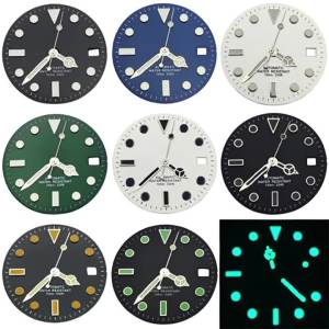 RICHUS NH35 Watch Dial 28.5mm Watch Dial With Hands Blue Green Luminous Fit NH34 NH35 NH36 ETA2824 2836 Miyota8215-DG Movement