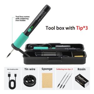 C211 USB Soldering iron 8W 3-levels Adjust temperature Li battery charge soldering iron Welding Set DIY Home Repair solder set