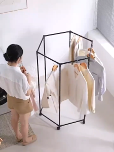 Rak Gantungan Baju Model Segi 6 Putar 360° Anti Slip Jemuran Stand Hanger Portable Minimalis