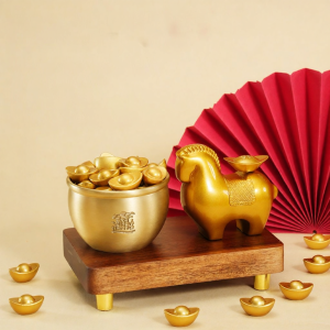 BINYUE | Bronze Treasure Pot Decoration Wealth Attracting